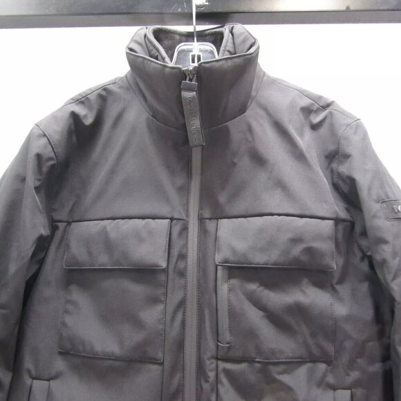 NEW MICHAEL KORS Mens Belgravia Woven Zip-Up Jacket Size XS Black - Picture 2 of 14